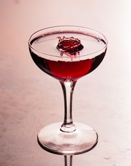 drop  wine  in glass