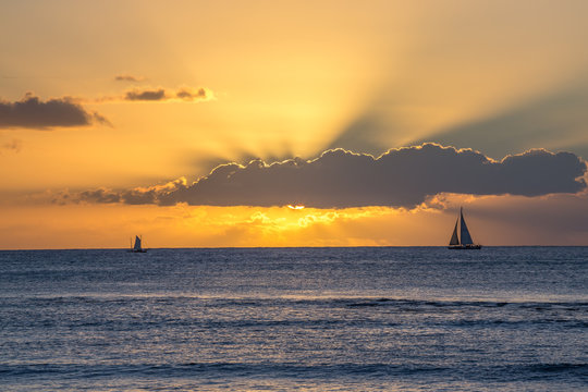 Fototapeta Sunset evening ocean