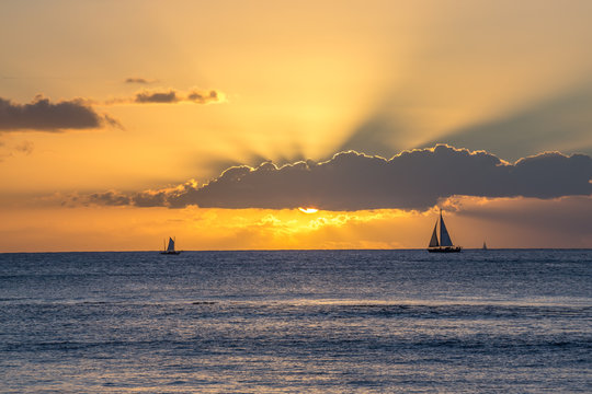 Fototapeta Sunset evening ocean