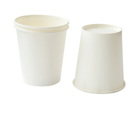 two paper cup isolate (clipping path)