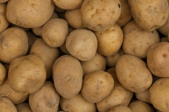 Potato. Many potatoes.Vegetable Market