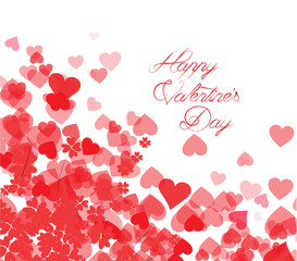 Happy Valentine's day card hearts light background