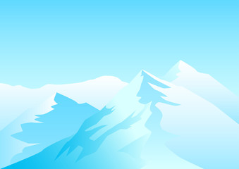 Illustration Of Snowy Mountains