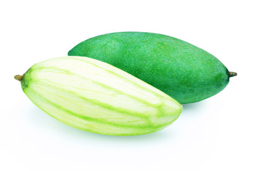 Fresh of green mango isolated on a white background
