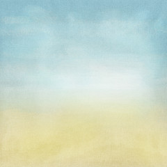 Old grunge background with delicate abstract canvas texture and blue sky view