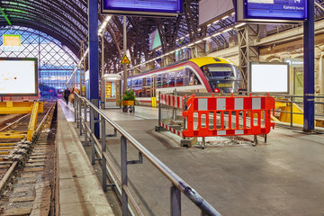 DRESDEN,GERMANY-SEPTEMBER 08,2015: Intercity train at the railwa