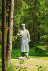 The monument to Stalin in Grutas Park. Lithuania