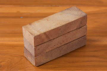 Wood block tower game for children.