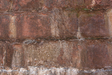 Closeup dirty old stone wall.