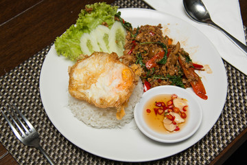 Fried rice and fried pork chops.