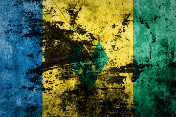 Saint Vincent and the Grenadines Flag on dirty paper 