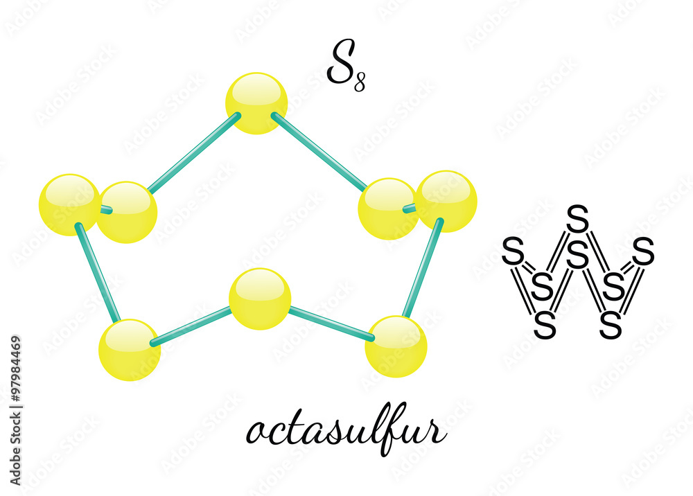 Canvas Prints S8 octasulfur molecule