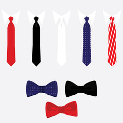 Tie and bow tie set