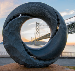 Kobe, Japan at the Akashi Kaikyo Ohashi Bridge 