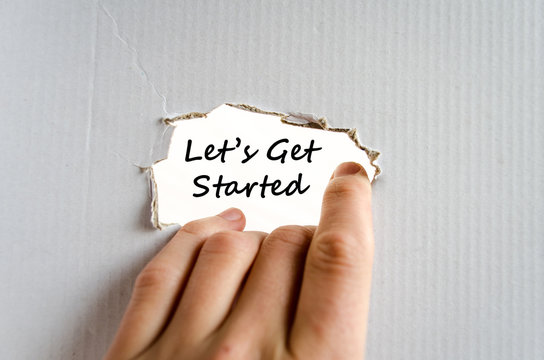 Let's get started text concept