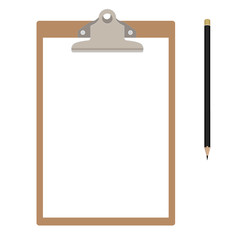 Clipboard and pencil