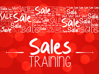 Sales Training word cloud background, business concept