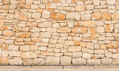 Steinmauer Kulisse mit Gehsteig Hintergrund Leer