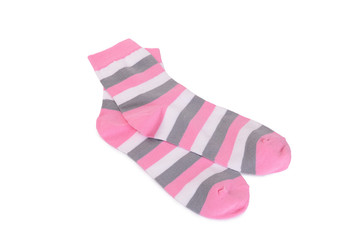 Children's socks isolated on white background