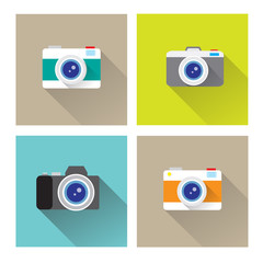 Camera Flat Design Set