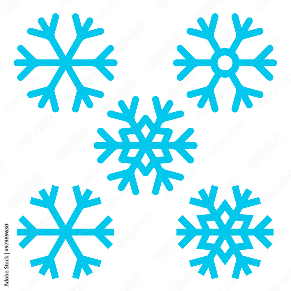 Poster snowflake - vector snowflakes set isolated on white background
