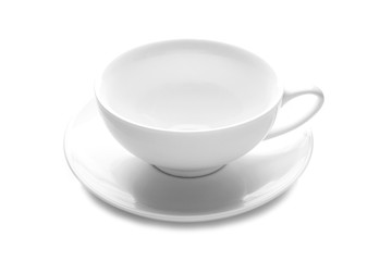 White cup isolated on white