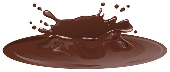 Hot chocolate puddle. Brown chocolate splash