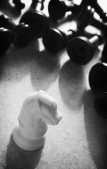 Chess concept in black and white