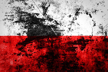Poland Flag on dirty paper
