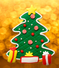 Naklejka premium Christmas decorative tree