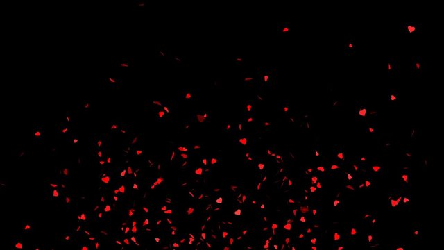 Heart Shape Confetti with Alpha Channel