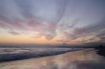 Fototapeta premium 夕焼け富士山
