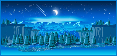 picturesque valley at night © blacklight_trace