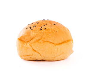 Bread stuffed with red beans. Sprinkle with sesame seeds.