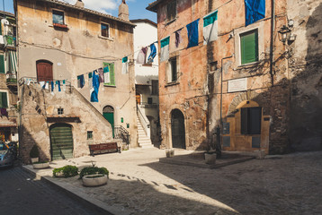 Fototapeta na wymiar Old square in Tivoli near Rome, Italy