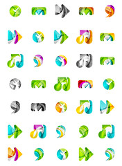 Obraz premium Set of abstract universal web icons, business logotype concepts, clean modern geometric design