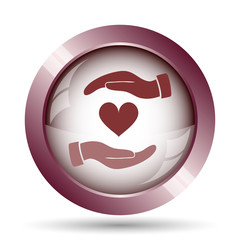 Hands holding heart icon
