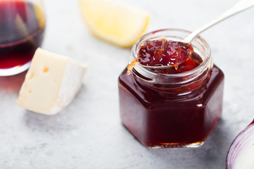 French cuisine Onion confiture, jam with lemon