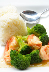 stir-fried broccoli with shrimp