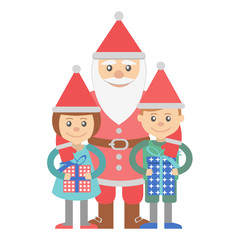 Illustration of Santa Claus with children