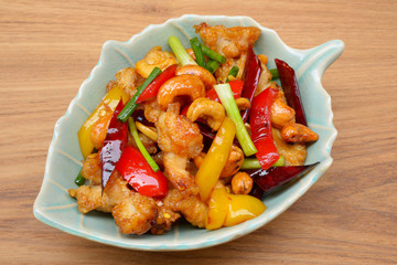 Thai food,stir fired chicken with cashew nuts