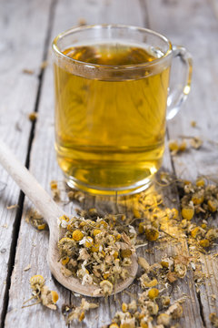 Heap of dried Camomile