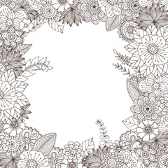 Hand drawn zentangle doodle illustration for adult coloring books