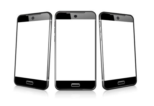Three Phone Cell Smart Mobile 3D and 2D