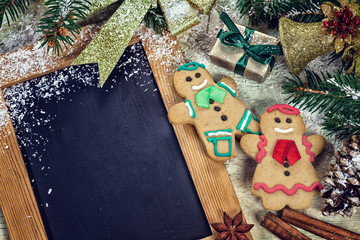 Christmas garland with gingerbread cookies