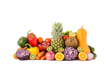 Obraz na płótnie Canvas fruits and vegetables pile