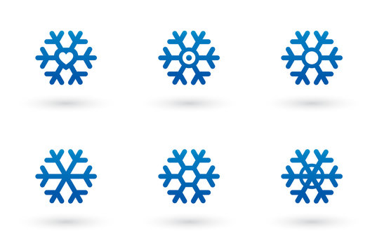 snowflake set with shadow
