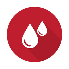 Fototapeta premium Flat Blood icon with long shadow on red circle
