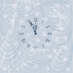 New year background card with the watch.