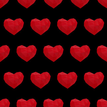 hearts low poly seamless